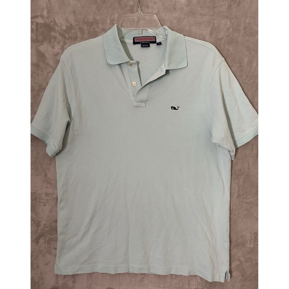 Vineyard Vines Polo Shirt Mens Small Green Whale Logo Golf Short Sleeves‎